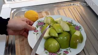 عصير التفاح الاخضر المنعش😋🍏