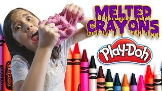 MELTING CRAYONS INTO PLAY DOH! How To DIY with Jillian!