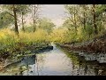 Watercolor painting tutorial  calm lake