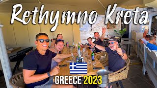 Rethymno Crete, walking tour 4k, Kreta, Greece 2023