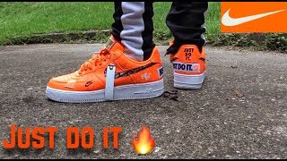 air force 1 just do it on feet