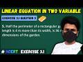 Chapter 3 Pair of Linear Equation in Two Variable | NCERT | Exercsie 3.1 Question 5 Complete Solved