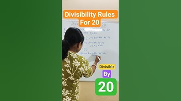 Divisibility Rules For 20 #shorts #maths #divisibility #divisibilityrule #divisibilitytest #tricks