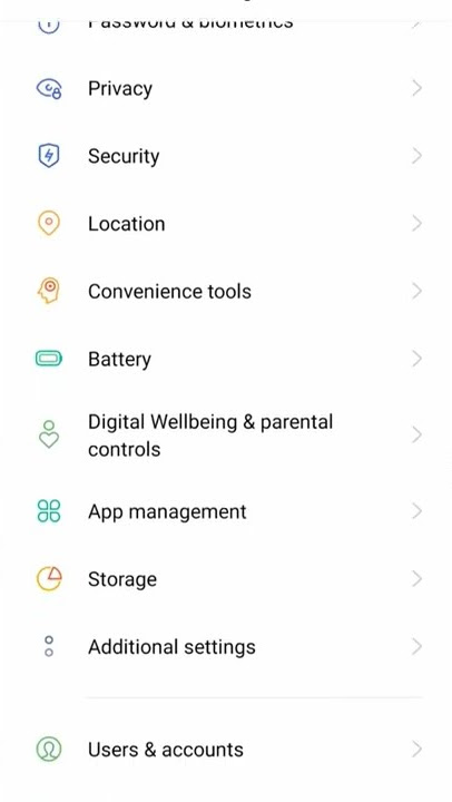 Accessibility settings in Oppo