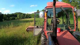 Mowing Hay with the Belarus 825 Tractor and the Hesston PT-7 Haybine...