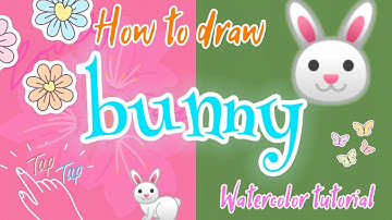 EASTER BUNNY EASY DRAWING | WATERCOLOR TUTORIAL | SPEEDPAINT | ART WADER 2022