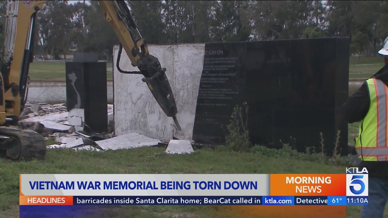 Crews tear down Orange County memorial for Vietnam War veterans