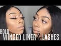 HOW TO| 2-n-1 BOLD Winged Liner &amp; False Eyelashes !