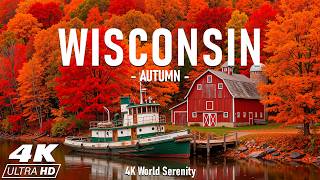 Beautiful Autumn in Wisconsin 4K 🍁 Northwoods Forests, Scenic Lakes & Golden Fall Landscapes