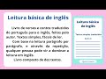 Leitura básica de inglês — Textos simples traduzidos (Livro I)
