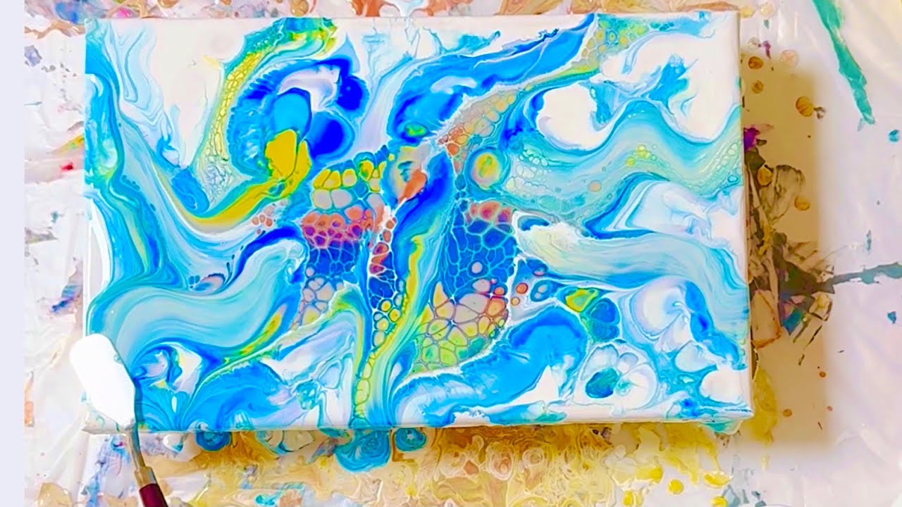 Fluid Art Acrylic Pouring Technique | Gorgeous Lacing with Palette ...