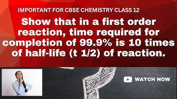 In a first order reaction, time required for completion of 99 9% is 10 times of half life.