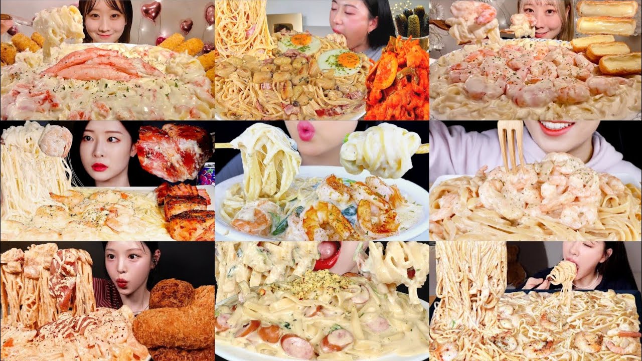 Creamy Cream Pasta Mukbang | ASMR 2x Speed Eating Show