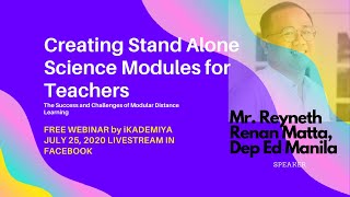 Creating Stand Alone Science Modules for Teachers