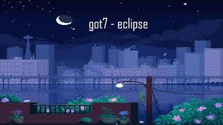 GOT7 - eclipse but you're laying on the grass looking up at the moon at night