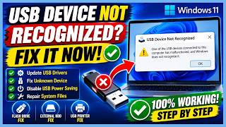 How to Fix USB Device Not Recognized Error in Windows 11 | USB Device Not Recognized Easy Solutions