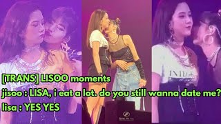 BLACKPINK LISOO MOMENTS jisoo : LISA, i eat a lot. do you still wanna date me? lisa : YES YES