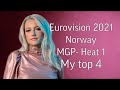 Eurovision 2021- Norway Preselection (MGP)- My Top 4 (Heat 1)