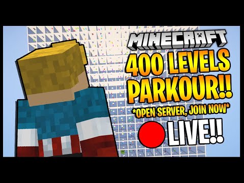 MINECRAFT PARKOUR!! *400 LEVELS!!* | OPEN SERVER, JOIN NOW!! | Minecraft LIVE - MINECRAFT PARKOUR!! *400 LEVELS!!* | OPEN SERVER, JOIN NOW!! | Minecraft LIVE