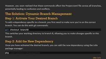 Managing Different Dependencies Across Branches in Your Julia Package