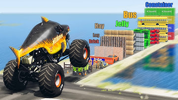 Wall Obstacle Course: Which Car Will Break More? - Beamng drive