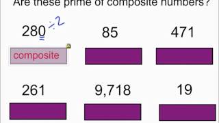 Recognizing Prime & Composite Numbers