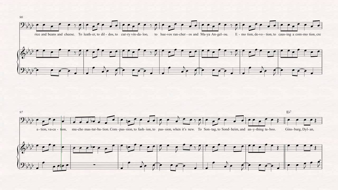 Cello  - La Vie Boheme - Rent Sheet Music, Chords, & Vocals