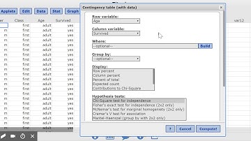 Two-way table in Statcrunch