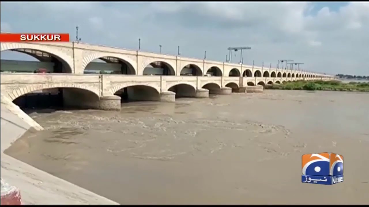 Sindh mein Sukkur barrage par nechala darja ka sheelabi Relay