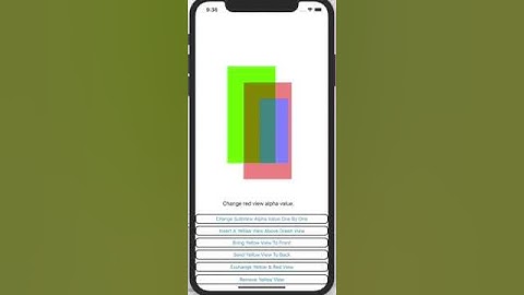 manage subview change view alpha value
