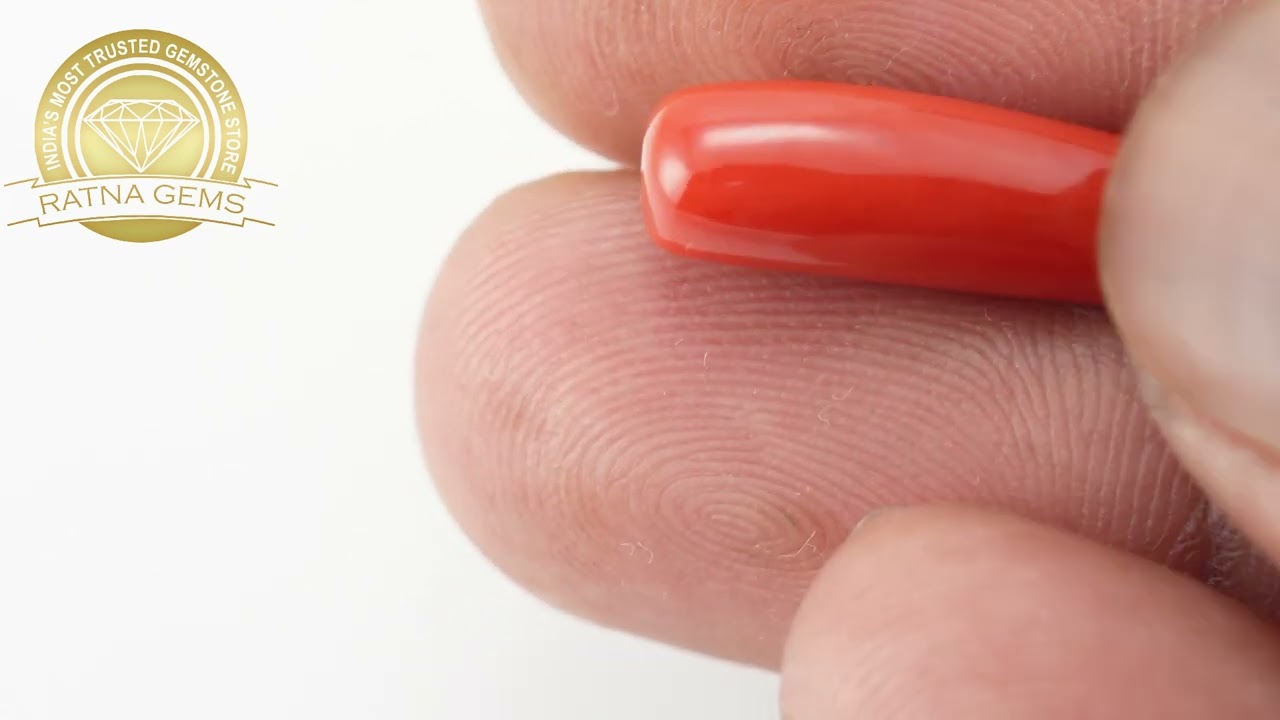 Italian Moonga Stone 8.445 Ratti (7.685 Carat) - Red Coral 4 Product video for Italian Moonga Stone 8.445 Ratti (7.685 Carat) - Red Coral