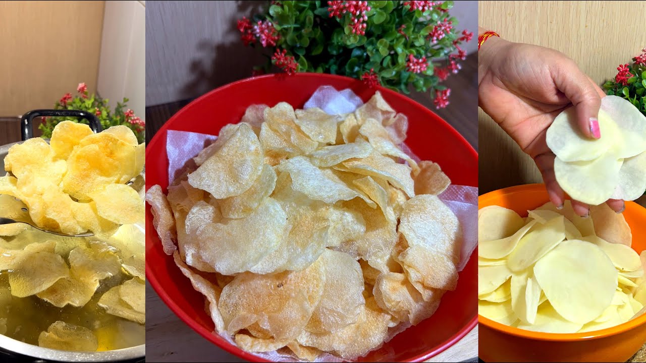 Vrat wale aloo chips at home 🥔| potato chips | 