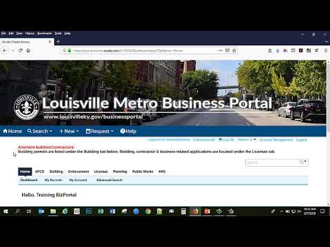 Louisville Metro Construction Review Portal Training Video