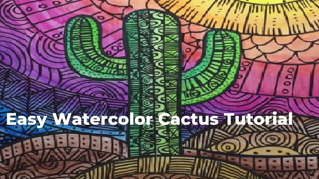 Easy Watercolor Cactus Tutorial - YouTube