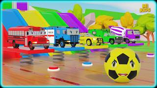 Colourful Footballs with Vehicles - Wheels On the Bus song - Baby Nursery Rhymes &amp; Kids Songs