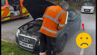 Audi A4 - red oil pressure light blows up turbo and potentially kills our Audi A4 cabriolet...