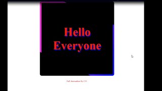 Border Animation by html & css // Animation by CSS KeyFrames