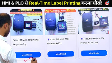 HMI & PLC Se Real-Time Label Printing Kaise Kare? | plc to printer programming | plc printer |