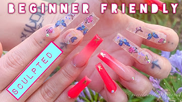 Acrylic Nails Tutorial - How to - Nail Forms For Beginners | Ombre