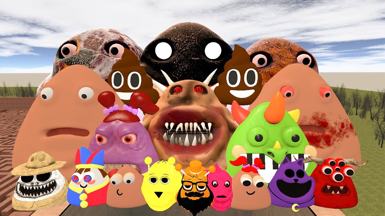 😱SPARTAN KICKING POU BOU FAMILY FROM BOU'S REVENGE Of POU and SCARY PINK POU in BIG MAZE Gmod