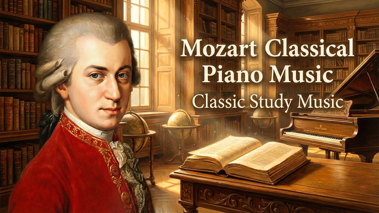 Mozart Classical Piano music 🎼 Relaxing Reading music for concentration 📙 Classic study Music