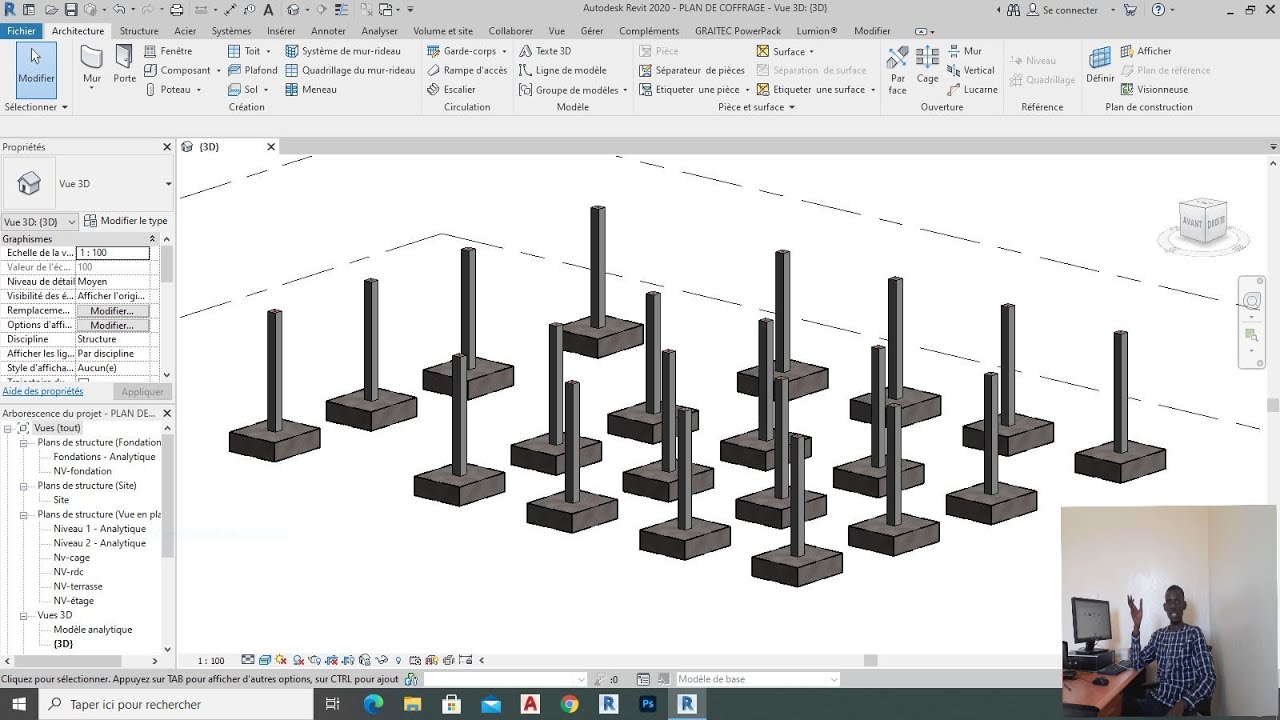 TUTO 2 Revit coffrage : Modélisation des semelles et amorces