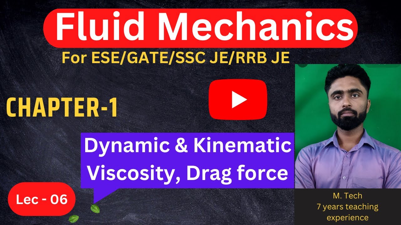 Dynamic & Kinematic viscosity Fluid Mechanics Chapter 1 Ritesh Sir