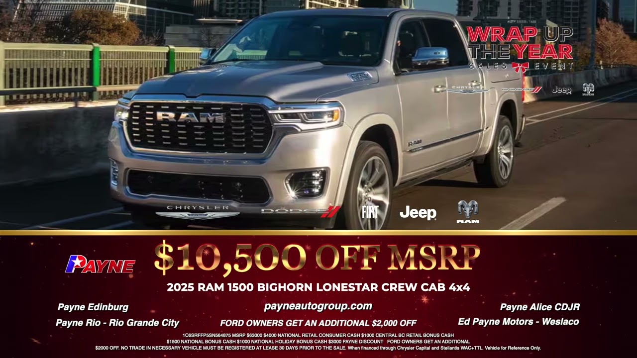 Get a 2025 RAM 1500 BigHorn Lonestar Crew Cab | Ed Payne CDJR | Weslaco, Texas