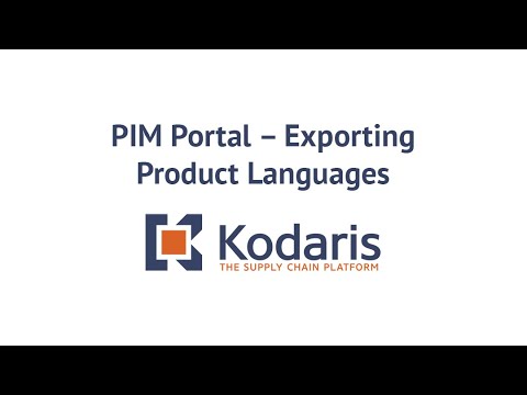 PIM Portal – Exporting Product Languages