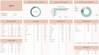 Easy Budget Planner for Personal Finance Tracking (Elegant Theme)