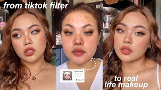 TIKTOK FILTER IN REAL LIFE? 😛 ♡ turning tiktok filter "glow look" into a real makeup look. screenshot 5