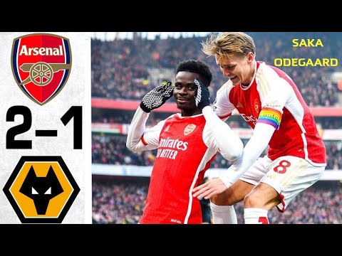 Arsenal vs Wolves 2-1 - All Goals and Highlights - 2023 ⚽️ SAKA &amp; ODEGAARD