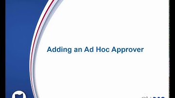 Adding an Ad Hoc Approver