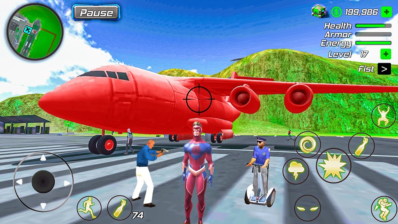 Hurricane Superhero Gangster Crime - Bike Car and Airplane Driving in Open World - Android Gameplay